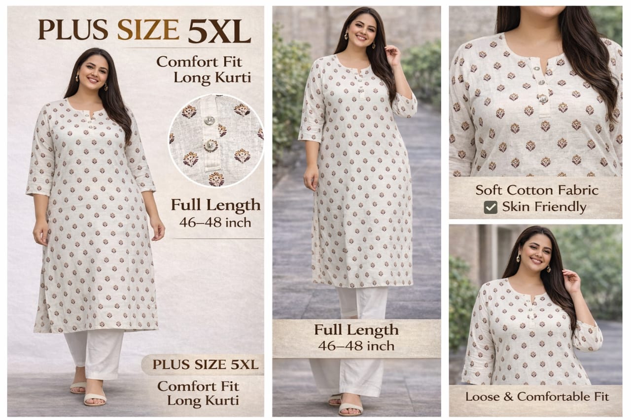 ThreadFash Folk Print Kurti - Earthy Tones Ethnic Collection
